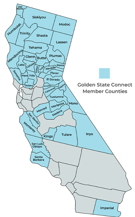 California Golden State Connect Authority Counties Map