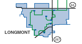 Map of Longmont Fiber Rings